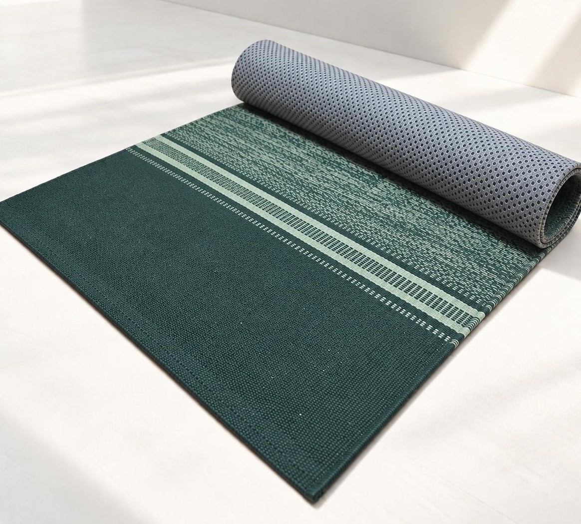 VEDA SERA handwoven yoga mat — Forest Green